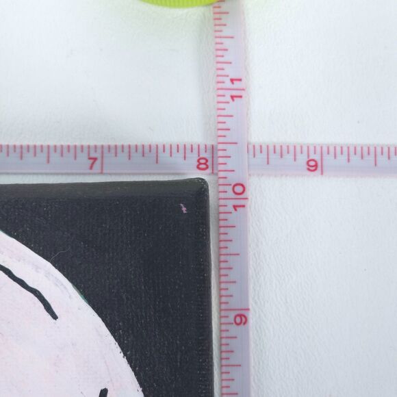 Hand‑Painted Psychedelic Skull‎ Oil on Canvas 8″x10″ Abstract Simplicity Art - Picture 6 of 6